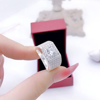 NHẪN NAM BẠC TA CAO CẤP ĐÍNH FULL ĐÁ CÓ THẺ HÓA ĐƠN - THẮNG GIANG