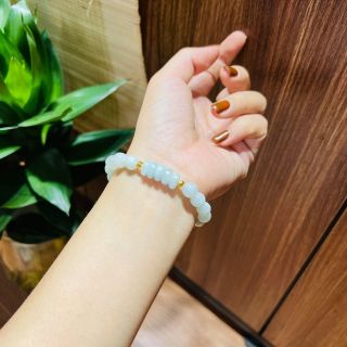 VÒNG TAY NGŨ ĐIẾU NGỌC CẨM THẠCH TRẮNG THIÊN NHIÊN - THẮNG GIANG