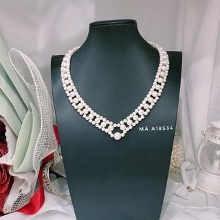 VÒNG CỔ NGỌC TRAI NUÔI THIÊN NHIÊN NƯỚC NGỌC CAO CẤP KẾT VIÊN - THẮNG GIANG