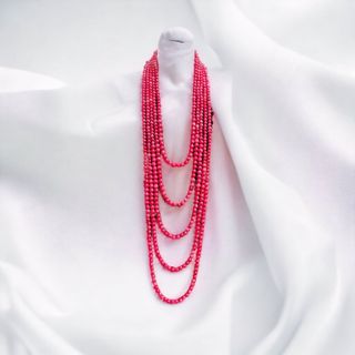 CHUỖI VÒNG CỔ THẠCH ANH HỒNG VÂN NĂM TẦNG HẦU DÂNG - THẮNG GIANG