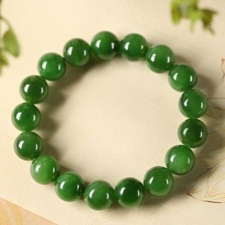 VÒNG TAY NAM THẠCH ANH MÀU NGỌC BÍCH 12 LY - THẮNG GIANG
