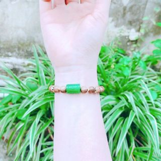VÒNG TAY TRẦM HƯƠNG PHỐI LU THỐNG NGỌC CẨM THẠCH KHẮC HOA VĂN - THẮNG GIANG