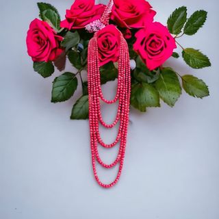 CHUỖI VÒNG CỔ THẠCH ANH HỒNG VÂN NĂM TẦNG HẦU DÂNG - THẮNG GIANG