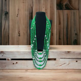 CHUỖI VÒNG CỔ NGỌC CẨM THẠCH NĂM TẦNG PHỐI LU THỐNG HẦU DÂNG - THẮNG GIANG
