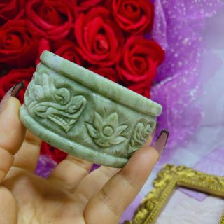 VÒNG TAY ĐÁ SERPENTINE TRẠM KHẮC SONG SONG THIÊN NHIÊN - THẮNG GIANG