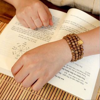 CHUỖI VÒNG TAY TRẦM HƯƠNG TỐC THIÊN NHIÊN 108 HẠT PHỐI SEN - THẮNG GIANG