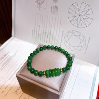 VÒNG TAY NGŨ ĐIẾU NGỌC CẨM THẠCH SƠN THỦY THIÊN NHIÊN 6 LY - THẮNG GIANG