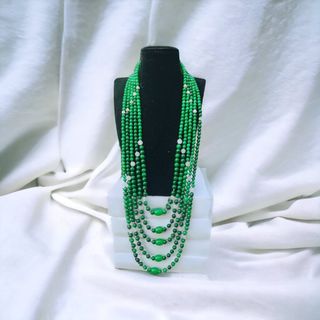 CHUỖI VÒNG CỔ NGỌC CẨM THẠCH NĂM TẦNG PHỐI LU THỐNG HẦU DÂNG - THẮNG GIANG