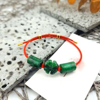 VÒNG TAY CỎ BỐN LÁ PHỐI LU THỐNG NGỌC CẨM THẠCH SƠN THỦY THIÊN NHIÊN - THẮNG GIANG