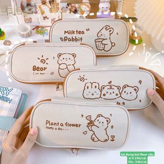 Túi đựng bút bear nâu giá sỉ