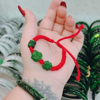 VÒNG TAY HỒ LY CỎ BỐN LÁ TAM ĐIẾU NGỌC CẨM THẠCH THIÊN NHIÊN - THẮNG GIANG