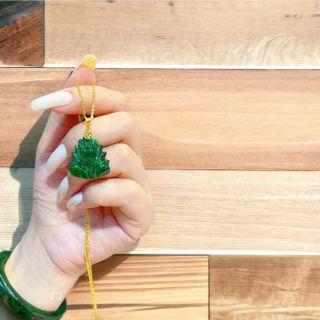 MẶT DÂY CHUYỀN HỒ LY CHÚA NGỌC CẨM THẠCH SƠN THỦY THIÊN NHIÊN MÓC VÀNG - THẮNG GIANG