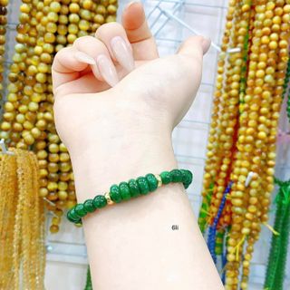 VÒNG TAY NGŨ ĐIẾU NGỌC CẨM THẠCH SƠN THỦY THIÊN NHIÊN 6 LY - THẮNG GIANG