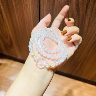 VÒNG TAY HỒ LY THẠCH ANH TRẮNG THIÊN NHIÊN 6 LY - THẮNG GIANG