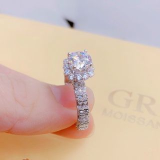 NHẪN BẠC Ý XI BẠCH KIM CAO CẤP GẮN KIM CƯƠNG MOISSANITE TẶNG KÈM KIỂM ĐỊNH QUỐC TẾ - THẮNG GIANG