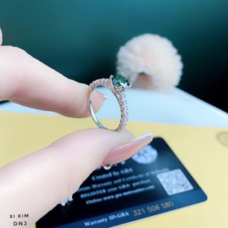NHẪN BẠC Ý ĐÍNH ĐÁ XI BẠCH KIM GẮN KIM CƯƠNG MOISSANITE TẶNG KÈM KIỂM ĐỊNH QUỐC TẾ - THẮNG GIANG
