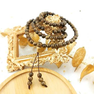 VÒNG TAY TRẦM HƯƠNG TỐC THIÊN NHIÊN 108 HẠT PHỐI SEN - THẮNG GIANG