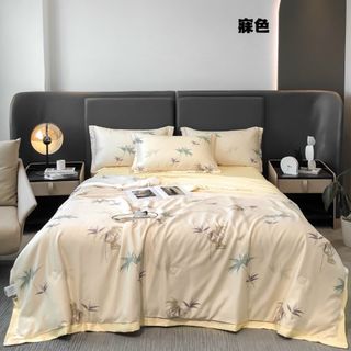 Bộ Set Bộ Chăn ga LỤA THÁI CHĂN HÈ, Phi Lụa, Cotton Lụa Hàng Nhập Khẩu Mát Lạnh - KiMi Decor