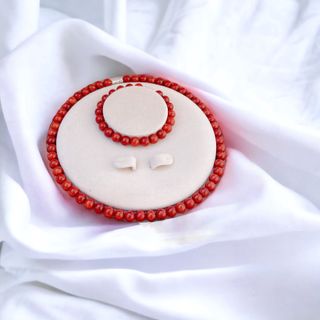 BỘ TRANG SỨC ĐÁ NGỌC CẨM THẠCH HUYẾT 8 LY - THẮNG GIANG