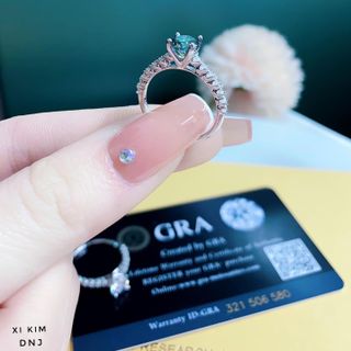 NHẪN BẠC Ý ĐÍNH ĐÁ XI BẠCH KIM GẮN KIM CƯƠNG MOISSANITE TẶNG KÈM KIỂM ĐỊNH QUỐC TẾ - THẮNG GIANG