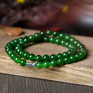 CHUỖI VÒNG CỔ THẠCH ANH MÀU NGỌC BÍCH 8 LY - THẮNG GIANG