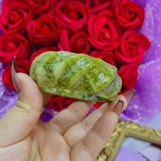 VÒNG TAY ĐÁ SERPENTINE VÀNG BẢN 30 LY THIÊN NHIÊN - THẮNG GIANG