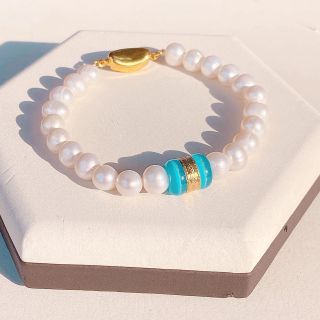 VÒNG TAY NGỌC TRAI NUÔI NƯỚC NGỌT THIÊN NHIÊN PHỐI LU THỐNG - THẮNG GIANG