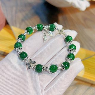 VÒNG TAY CHARM BẠC TA PHỐI ĐÁ NGỌC CẨM THẠCH SƠN THỦY - THẮNG GIANG