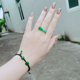 VÒNG TAY TÚI TIỀN NGỌC CẨM THẠCH SƠN THỦY THIÊN NHIÊN TẾT DÂY - THẮNG GIANG