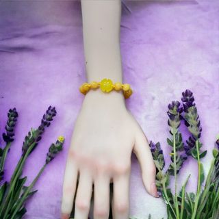 VÒNG TAY CỎ BỐN LÁ THẠCH ANH VÀNG THIÊN NHIÊN - THẮNG GIANG