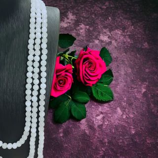 CHUỖI VÒNG CỔ THẠCH ANH TRẮNG BA TẦNG HẦU DÂNG THIÊN NHIÊN - THẮNG GIANG