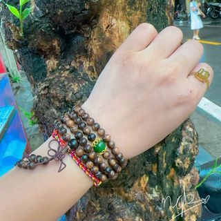 VÒNG TAY TRẦM HƯƠNG SÁNH CHÌM THIÊN NHIÊN PHỐI HẠT NGỌC BÍCH - THẮNG GIANG