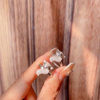 NHẪN HỒ LY BẠC TA ĐÍNH ĐÁ CAO CẤP - THẮNG GIANG