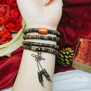 VÒNG TAY TRẦM HƯƠNG SÁNH CHÌM PHỐI LU THỐNG NGỌC CẨM THẠCH HUYẾT THIÊN NHIÊN - THẮNG GIANG