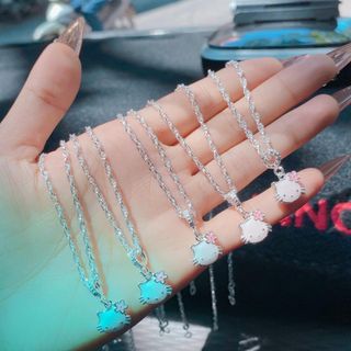 VÒNG CỔ KITTY SƠN TĨNH ĐIỆN BẠC TA CAO CẤP CHO BÉ - THẮNG GIANG