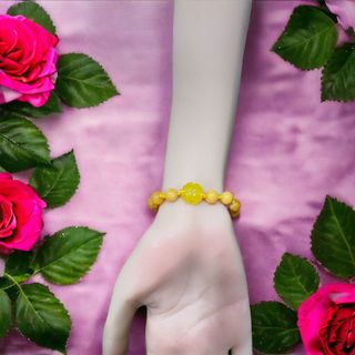 VÒNG TAY CỎ BỐN LÁ THẠCH ANH VÀNG THIÊN NHIÊN - THẮNG GIANG