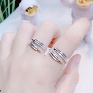 NHẪN LÔNG VŨ FREESIZE BẠC TA CAO CẤP - THẮNG GIANG