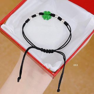 VÒNG TAY CỎ BỐN LÁ NGỌC CẨM THẠCH THIÊN NHIÊN TẾT BI BẠC TA CHUẨN - THẮNG GIANG