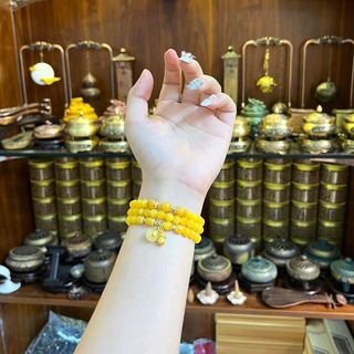 VÒNG TAY ĐỒNG ĐIẾU ĐÁ NGỌC HOÀNG 6 LY - THẮNG GIANG