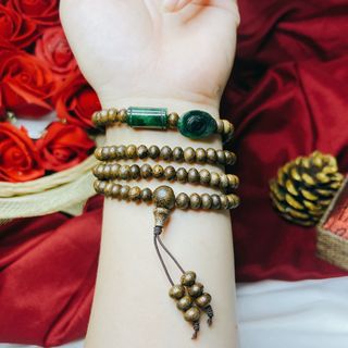 VÒNG TAY TRẦM HƯƠNG TỐC DẸT PHỐI LU THỐNG NGÂN LƯỢNG CẨM THẠCH THIÊN NHIÊN - THẮNG GIANG