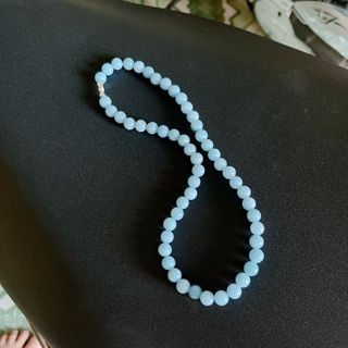 DÂY CHUYỀN ĐÁ THẠCH ANH MÀU AQUAMARINE 8 LY - THẮNG GIANG
