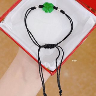 VÒNG TAY CỎ BỐN LÁ NGỌC CẨM THẠCH THIÊN NHIÊN TẾT BI BẠC TA CHUẨN - THẮNG GIANG