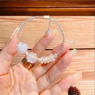 LẮC TAY BẠC TA GẮN CỎ BỐN LÁ HỒ LY NGŨ ĐIẾU ĐÁ MOONSTONE THIÊN NHIÊN - THẮNG GIANG