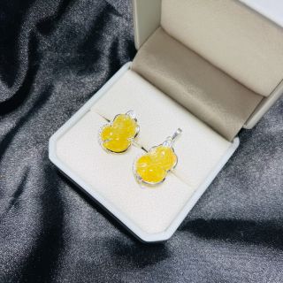 MẶT DÂY CHUYỀN VÀ NHẪN TÌ HƯU THẠCH ANH TÓC VÀNG THIÊN NHIÊN BỌC BẠC - THẮNG GIANG