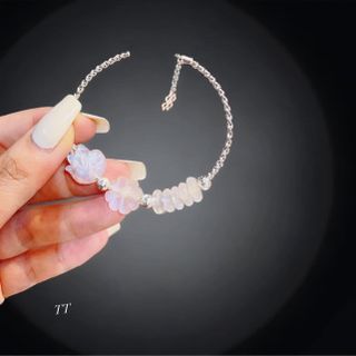 LẮC TAY BẠC TA GẮN CỎ BỐN LÁ HỒ LY NGŨ ĐIẾU ĐÁ MOONSTONE THIÊN NHIÊN - THẮNG GIANG