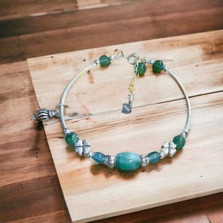 VÒNG TAY ĐÁ CẨM THẠCH THIÊN NHIÊN PHỐI CHARM BẠC TA - THẮNG GIANG