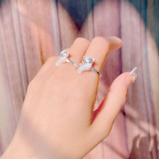 NHẪN HỒ LY BẠC TA ĐÍNH ĐÁ CAO CẤP - THẮNG GIANG