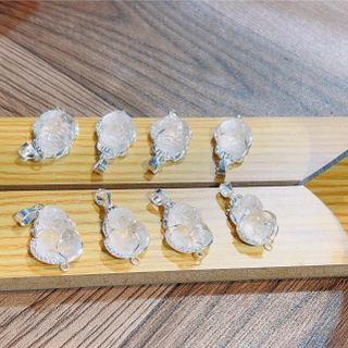 MẶT DÂY CHUYỀN TÌ HƯU THẠCH ANH TRẮNG THIÊN NHIÊN BỌC BẠC TA - THẮNG GIANG