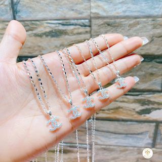 DÂY CHUYỀN PHAY BẠC TA HÌNH CHỮ X ĐÍNH ĐÁ - THẮNG GIANG