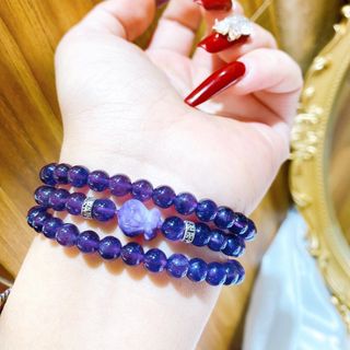 VÒNG TAY TÚI TIỀN THẠCH ANH TÍM THIÊN NHIÊN - THẮNG GIANG